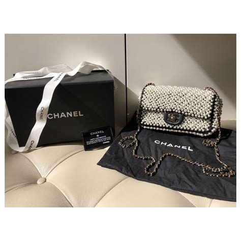 chanel pearl bag black|chanel small quilted bag.